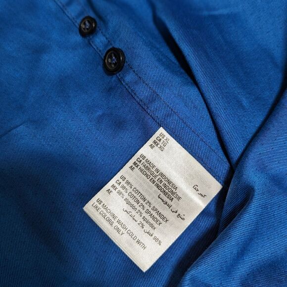 NWT Men's INC Pindot Colbot/Navy Blue Long Sleeve Dress Shirt - Picture 12 of 12